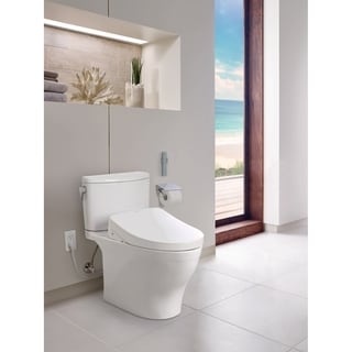 TOTO WASHLET+ Nexus 2-Piece Elongated 1.28 GPF Toilet w/ S550e Contemporary Bidet Seat, Cotton White