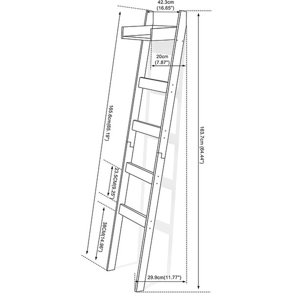 Blanket Ladder with Shelf, 5-Tier Bamboo Towel Racks