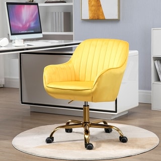 Nordic Modern Velvet Swivel Chair with Golden Base & Wheels