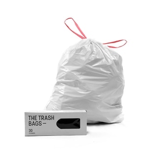 Drawstring Trash Bags, 40 Liter / 10.5 Gallon, 30 Count