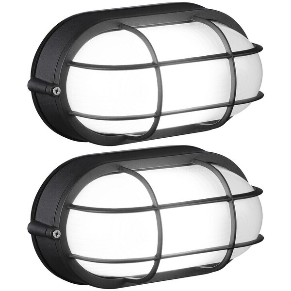 Bulkhead Hallway Wall Light 4 Inch Black Nautical Wall Sconces E26 Socket - 2PACK