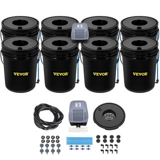 VEVOR DWC Hydroponic System 5 Gallon 4-8 Buckets Deep Water Culture Growing Bucket Hydroponics Grow Kit