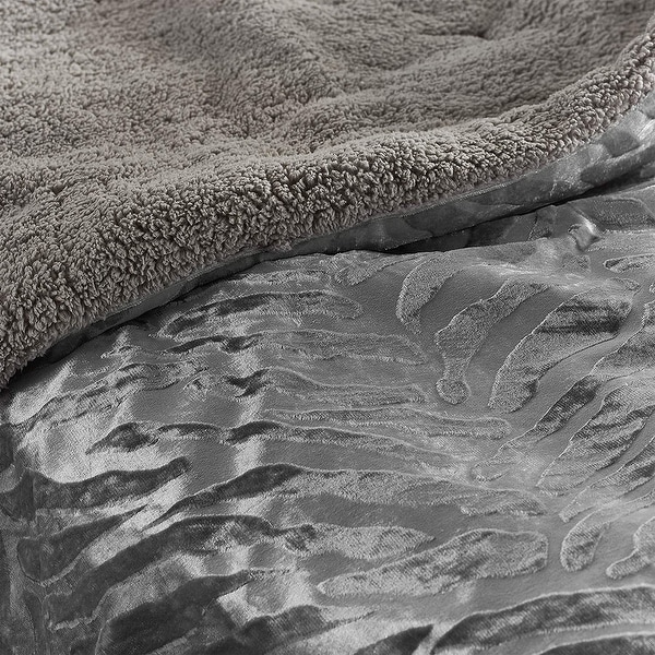 Primal Zebra Silver Black Coma Inducer Oversized Comforter Set