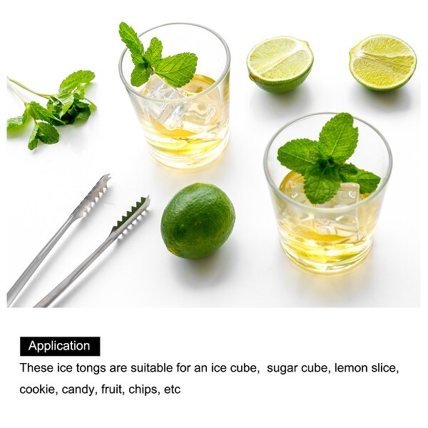 Stainless Steel Ice Bucket Tongs Serving Bar Tongs for Ice Cube Sugar - Gold - 6.3" x 0.8� ,