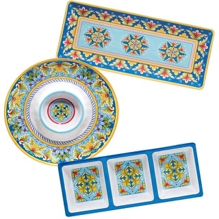Certified International Palermo Melamine 3 Piece Hostess Servware Set