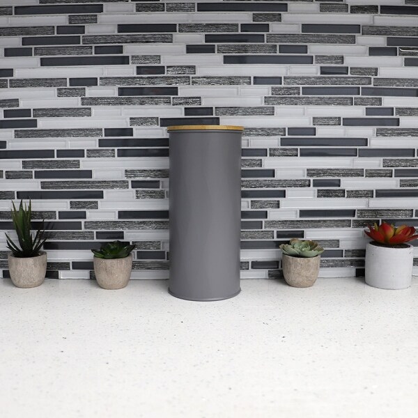 2.2 ml Large Tin Canister with Bamboo Lid, Grey