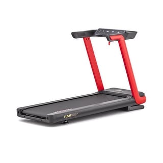 Reebok Adjustable Floatride Home Running Treadmill w/ Eco Kinetic Motor, Red - 45.28 x 29.13 x 73.62 in