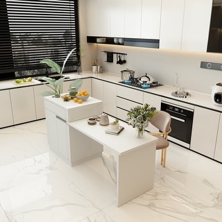 63"-72" Modern and Durable Countertop Kitchen Island Extendable Top