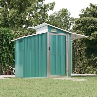 vidaXL Storage Shed Outdoor Garden Shed for Furniture Storage Galvanized Steel - 106.3" x 51.2" x 82.1"
