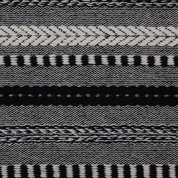 DII Black Braided Stripe Table Runner