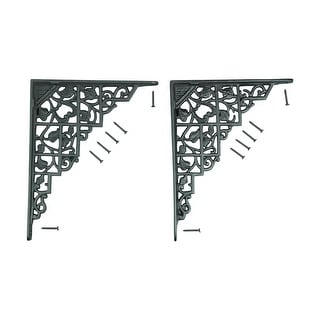 Pair Shelf Brackets Black Aluminum 7 X 8 3/4 Renovators Supply