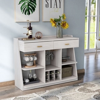 DH BASIC White Oak 47" 5-shelf Buffet with Wine Storage by Denhour