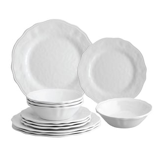 UPware 12-Piece Dimple Melamine Dinnerware Set