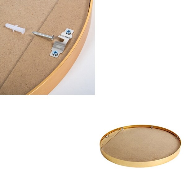 20" Modern Gold Round Metal Wall Mirror for Bathroom