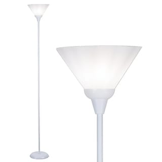 Mary Metal Floor Lamp with White Cone Shade (White) - Measures: L:11.75 in. x W:11.75 in. x H:71.25 in.