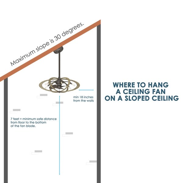 Tamilyn 27.5 inch Ellipse Shade Ceiling Fan with Remote Control and Dimmable Lights