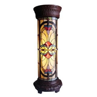 Tiffany-Style Bronze Pedestal Lamp