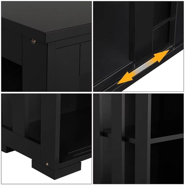 Wooden Buffet Storage Cabinet with Sliding Door