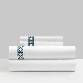 Chic Home Daria 4 Piece Solid white cotton blend sheet set