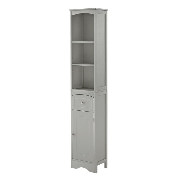 Freestanding Tall Bathroom Storage Cabinet with Drawer, MDF Board, Adjustable Shelf