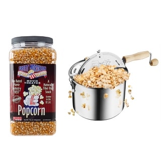 Stove Top Popcorn Maker � 6.5-Quart Metal Popper with 7lbs of Popping Corn Kernels by Great Northern Popcorn