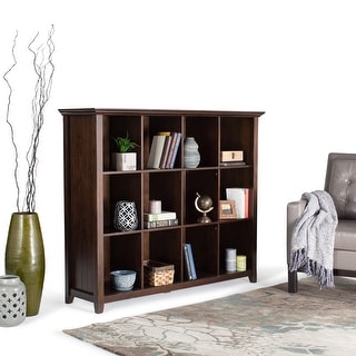 WYNDENHALL Normandy SOLID WOOD 48 inch x 57 inch Transitional 12 Cube Storage - 57"w x 15.75"d x 48"h