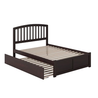 Richmond Full Platform Bed with Footboard and Twin Trundle in Espresso