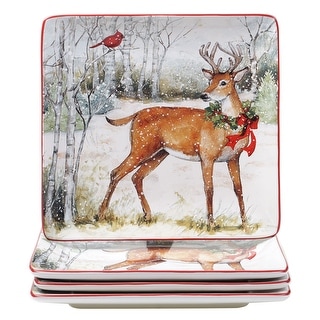 Certified International Winter Forest 10.75-inch Dinner Plates (Set of 4)