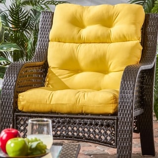 Driftwood 44x22-inch Tri-fold Outdoor Yellow High-back Chair Cushion by Havenside Home - 22w x 44l