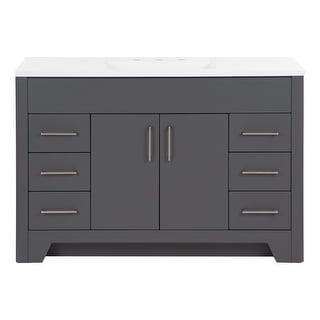 Spring Mill Cabinets 48" Salil Bathroom Vanity With Cabinet, 4 Drawers, and White Sink Top
