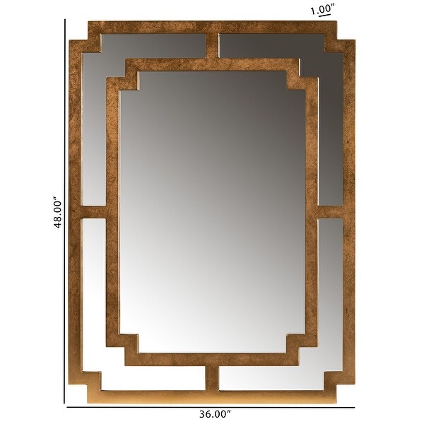 Dayana Modern and Contemporary Antique Gold Finished Wood Accent Wall Mirror