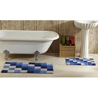 Better Trends Tiles Bath Mat Rug 2 Piece Set 100% Cotton