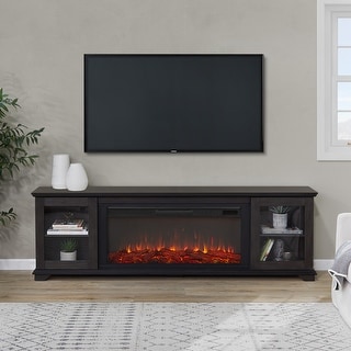 Benjamin 81" Landscape Media Electric Fireplace in Weathered Wood by Real Flame