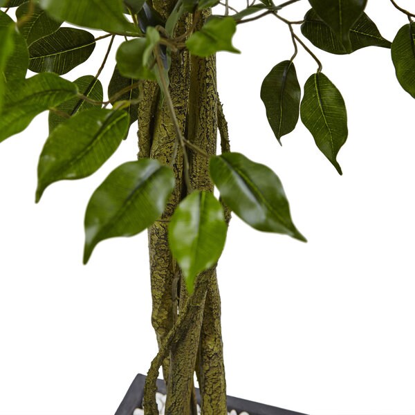 Nearly Natural Grey 6.5-foot Ficus Tree Indoor or Outdoor Planter
