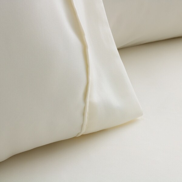 Solid 4 Piece Queen Ivory Sheet Set