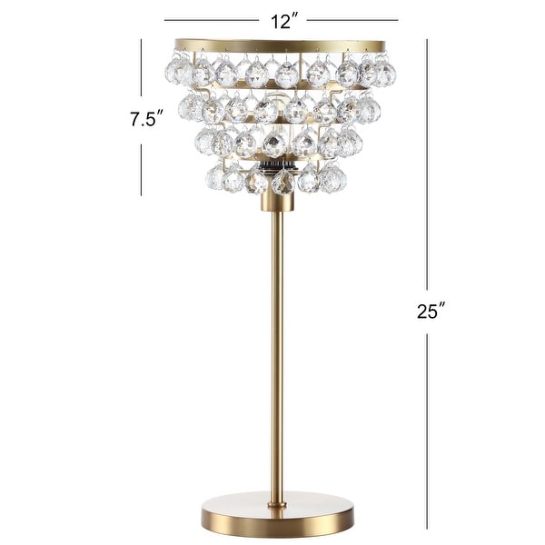 Jemma 25" Crystal/Metal Table Lamp, Bronze/Clear by JONATHAN Y