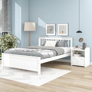 Bed with a Nightstand for Kids, Teens,Adults