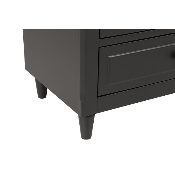 Black 3-Drawer Side Table Nightstand