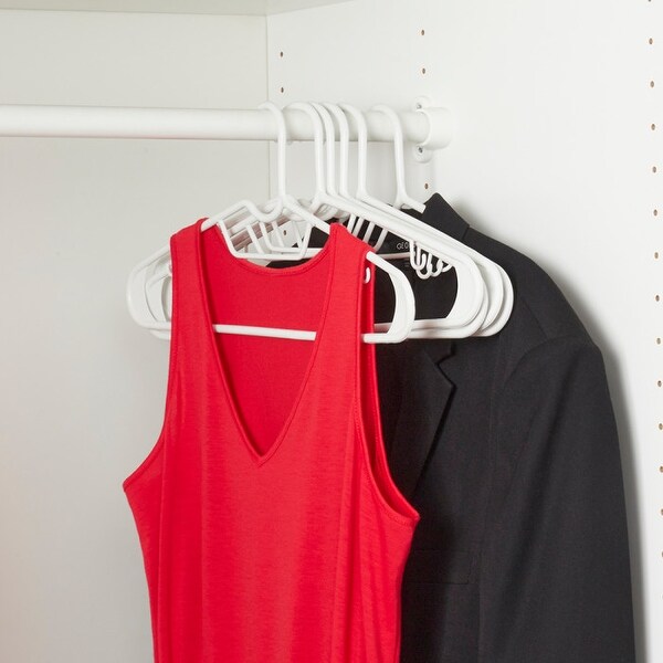 6 Piece Plastic Hangers, White