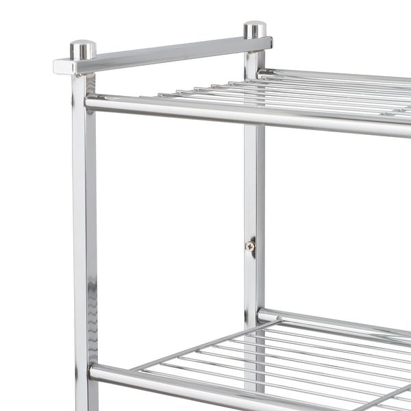 Organize It All 2 Tier Wall Mounted Shelf with Towel Rack - 17.6x9.6x18.2
