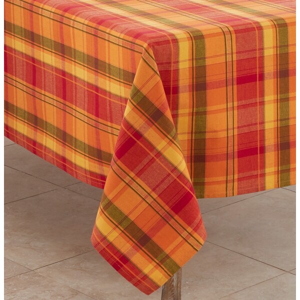 Autumn Plaid Cotton Tablecloth