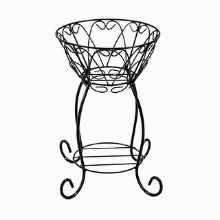 Rustic Arrow Wrought Iron Round Planter - 12L x 12W x 19.5H