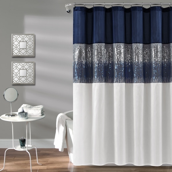 Silver Orchid Gregor Abstract Night Sky Two-tone Shower Curtain