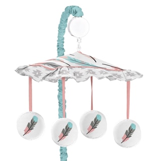 Sweet Jojo Designs Feather Collection Fabric and Plastic Musical Mobile