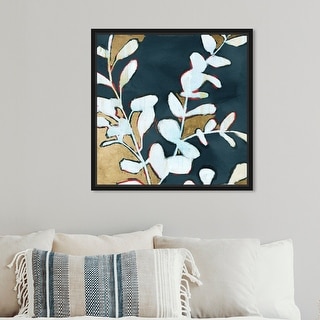 Oliver Gal 'Ficus Navy Shade Leaves' Floral Blue Wall Art Canvas