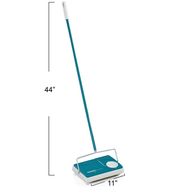 Triple Rotating Brushes Carpet Manual Sweeper - 11.0"L x 11.0"W x 44.0"H