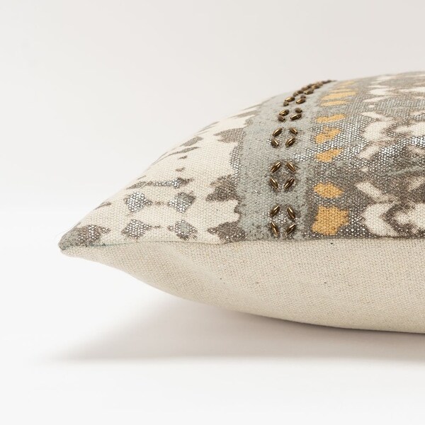 Silver Abstract Lumbar Decorative Pillow