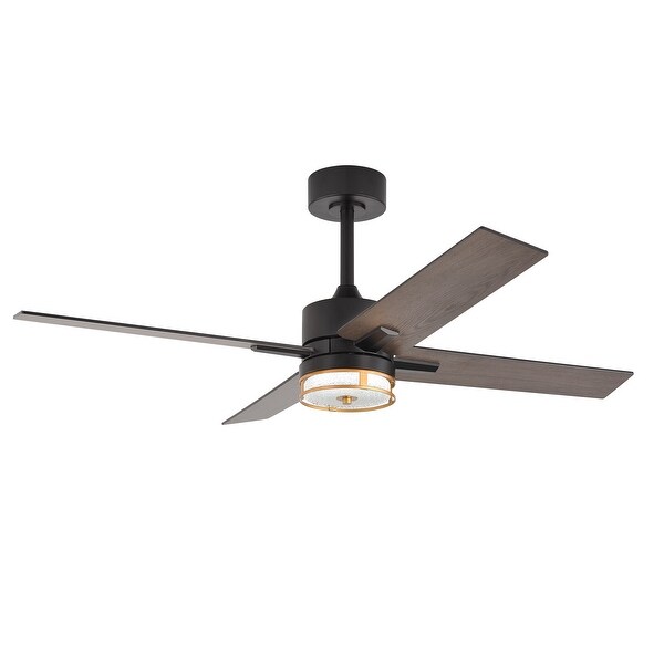 48" Farmhouse Ceiling Fans with Light Remote Control, 4 Reversible Blade - 48 Inch