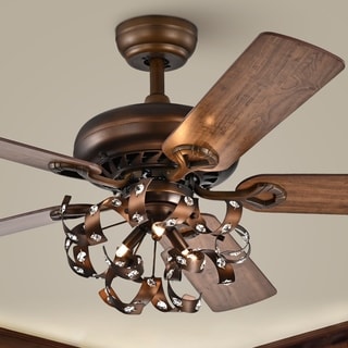 Paz Satin Bronze 52-Inch 5-Blade Lighted Ceiling Fan