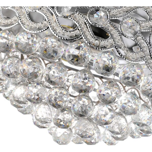 Crystal Ceiling Fan with Light Remote Control Chandelier Retractable Fandelier, Luxury 3 Color Lighting for Dining Room